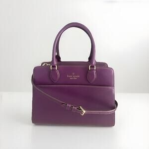 Kate Spade Ripe Plum Madison Saffiano Leather Medium Purple Bag Satchel EUC